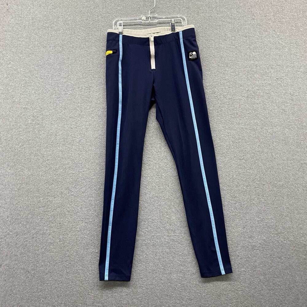 STAUD x New Balance Navy Athletic Leggings Pants Side Stripe Zip Front Small